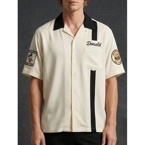 Y2K Walt Disney World Parks Donald Duck Bowling Shirt Embroidered Rockabilly EUC